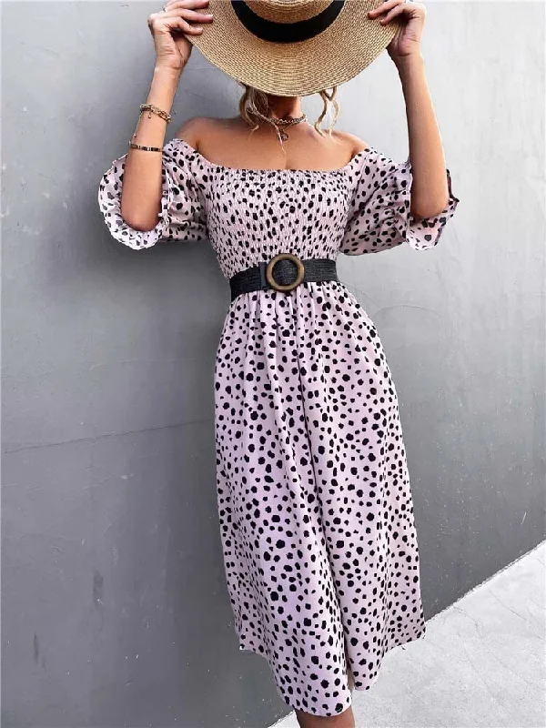 2022-summer-puff-sleeve-maxi-dress-women-dot-long-party-dress-ladies-off-shoulder-vintage-elegant-dress-for-women-black