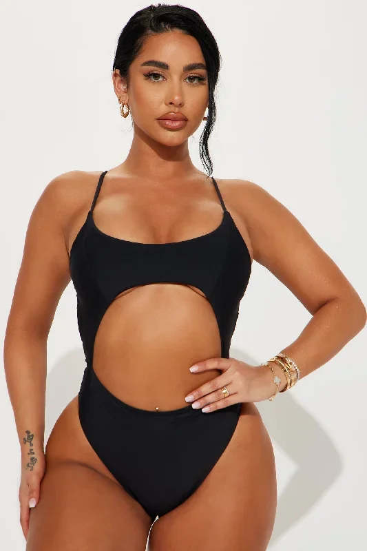 Alisha Cut Out 1 Piece Swimsuit - Black