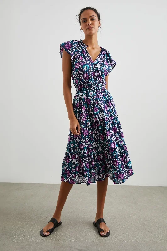 AMELLIA DRESS - WOODBLOCK FLORAL