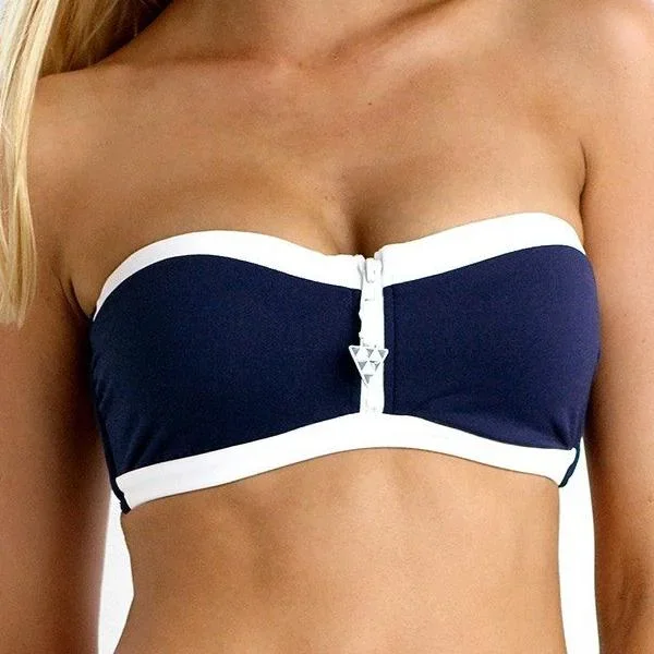 Navy Block party bandeau bustier