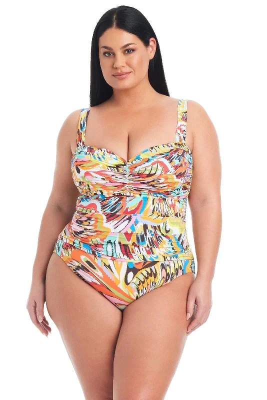 Break The Mold Shirred  Plus Size Women's One-Piece Swimsuit