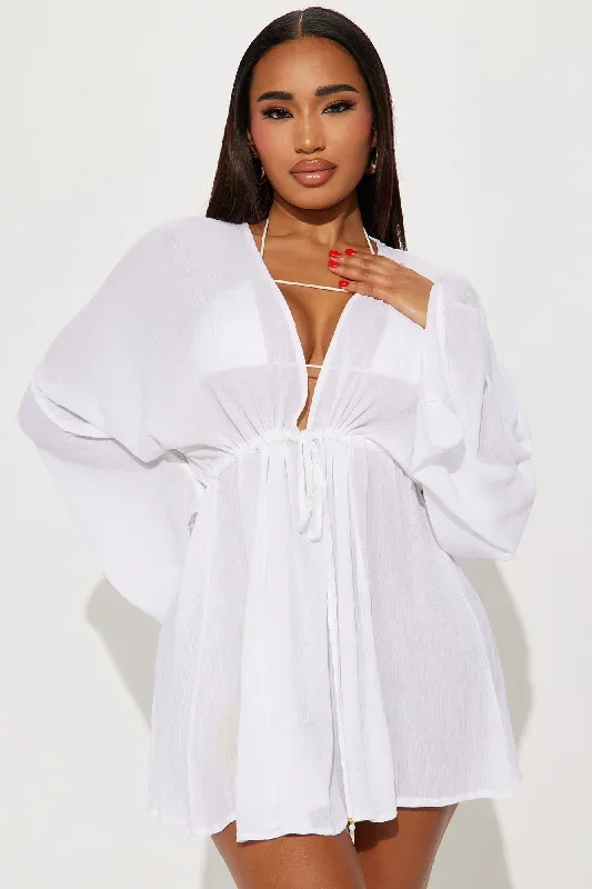 Breezy Nights Linen Swim Cover Up Dress - White