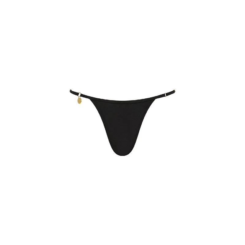 Charm Adjustable Cheeky Bikini Bottom - Moonlight Black