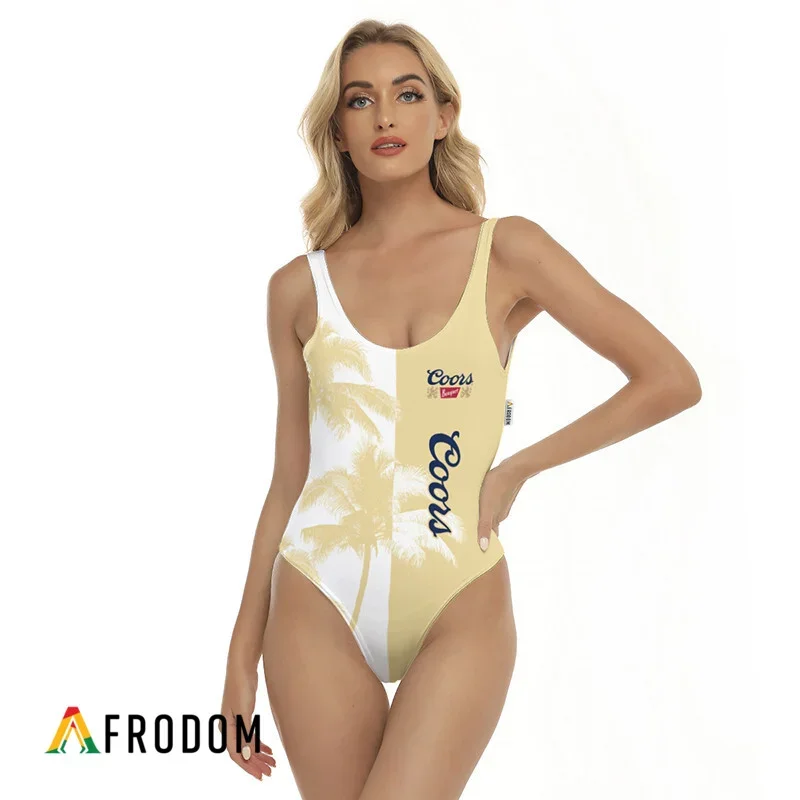 Coors Banquet Coconut Trees One-piece Swimsuit