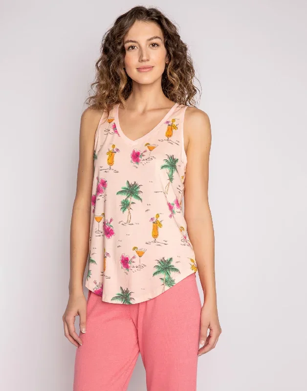 Playful Prints Tank by P.J. Salvage - Pink Dream