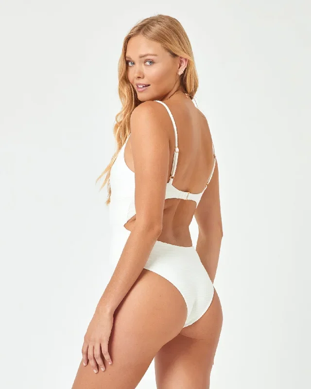 Eco Chic Repreve Kyslee One Piece Swimsuit - Cream