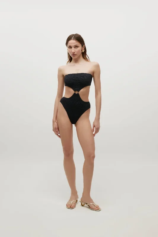 Eliza Crinkle Swimsuit / Black