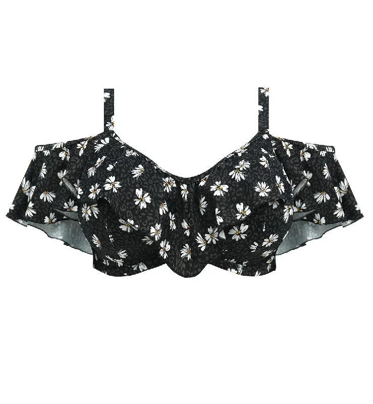 elomi-plain-sailing-bardot-ruffle-underwire-bikini-top-es7273-black-daisy