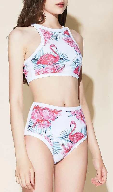 flamingo-high-neck-bikini-set