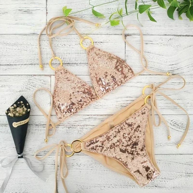 Golden Color  Bikini Set