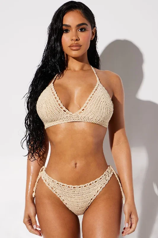 Goldie Crochet 2 Piece Bikini Sunsuit - Ivory