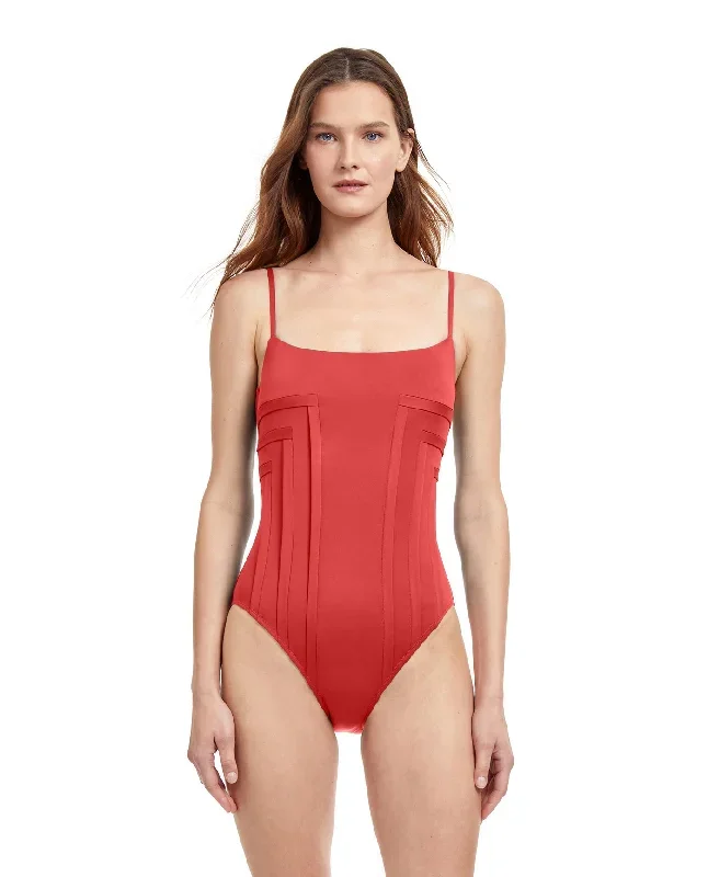 Gottex Paloma Shaped Square Neck One Piece Swimsuit