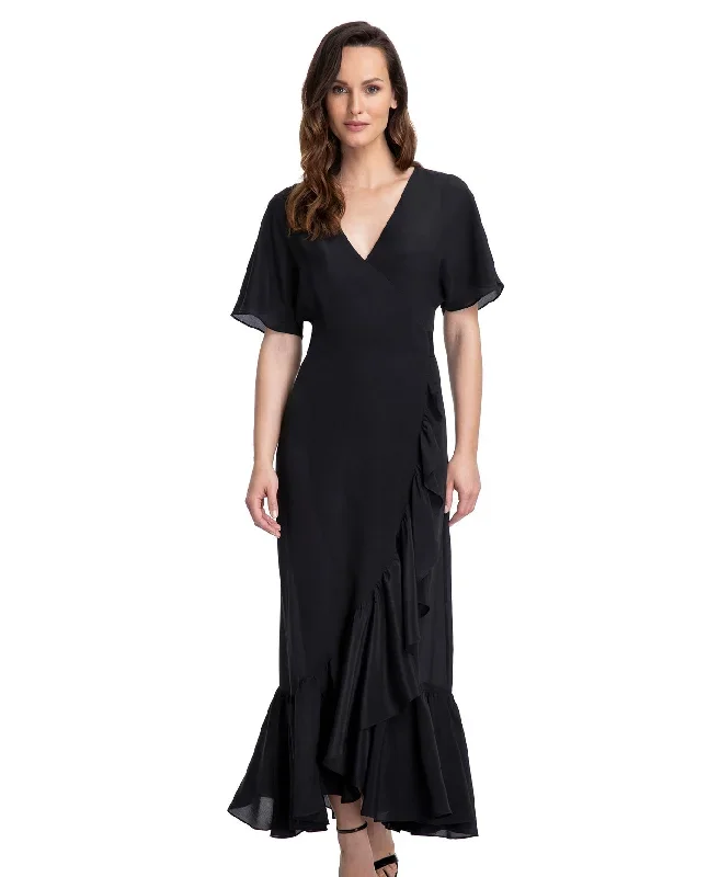 Gottex Couture Andromeda Long Ruffle Surplice Cover Up Dress