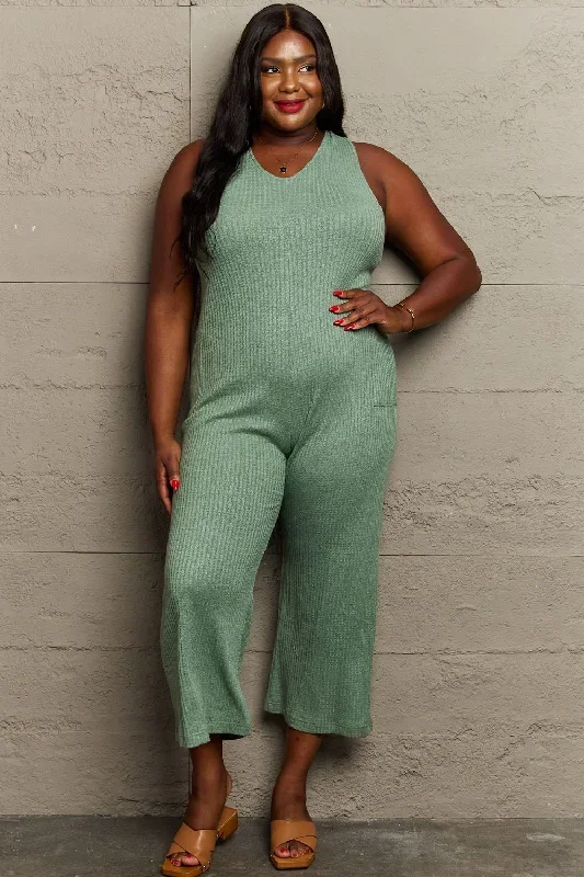 HEYSON Don't Get It Twisted Plus Size Rib Knit Jumpsuit