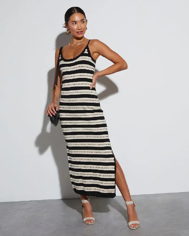 Jules Striped Knit Cover Up Maxi Dress