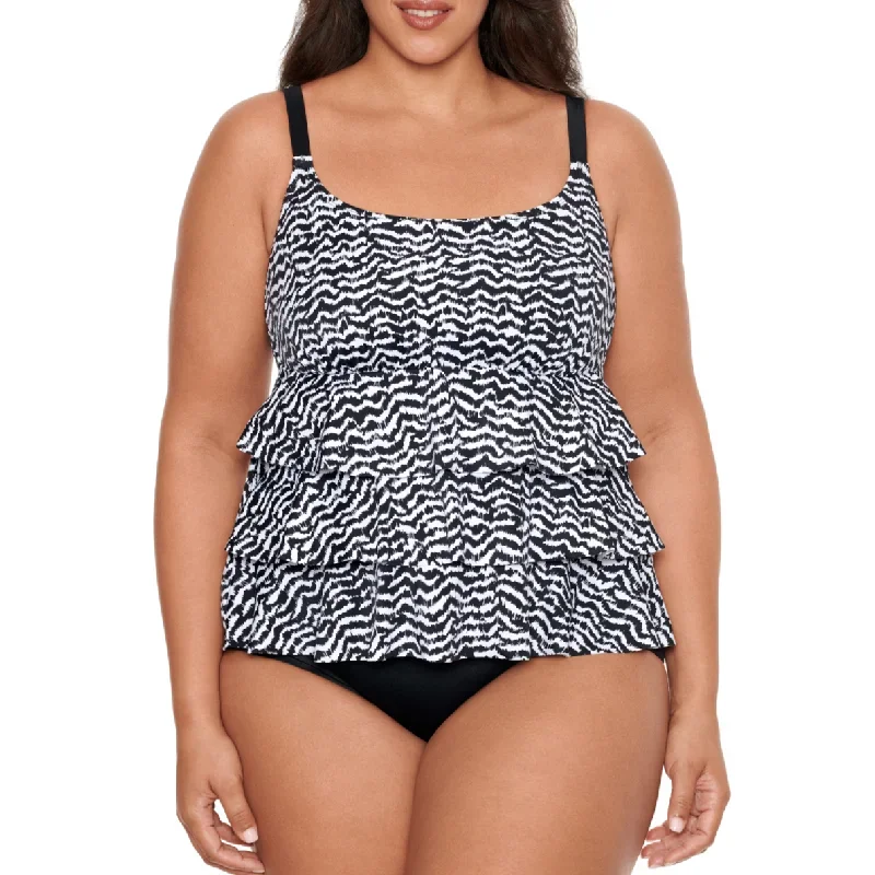 Longitude Women's Plus Size Swimsuit With Triple Tiers - Final Clearance - NO RETURNS