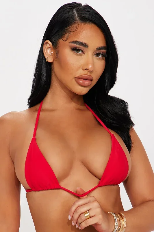 Maui Micro Triangle Bikini Top - Red