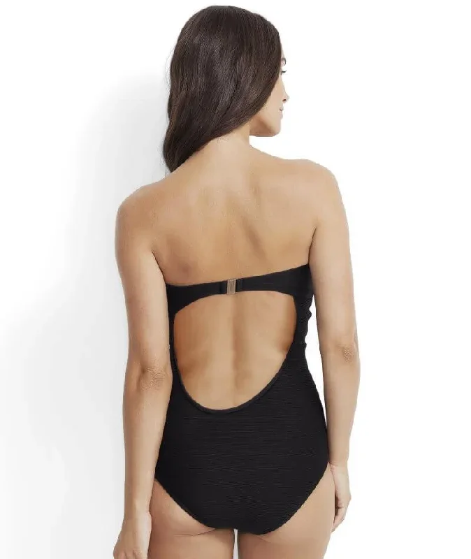 milea-d-cup-one-piece-mini-rib-bandeau-maillot-nero