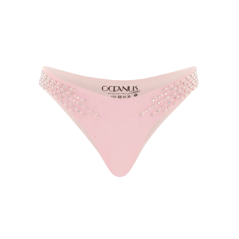 Ophelia Crystal Summer Bikini Bottoms Pink