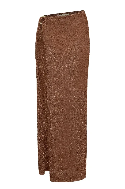 Palermo Skirt - Bronze Lurex Lace Crochet