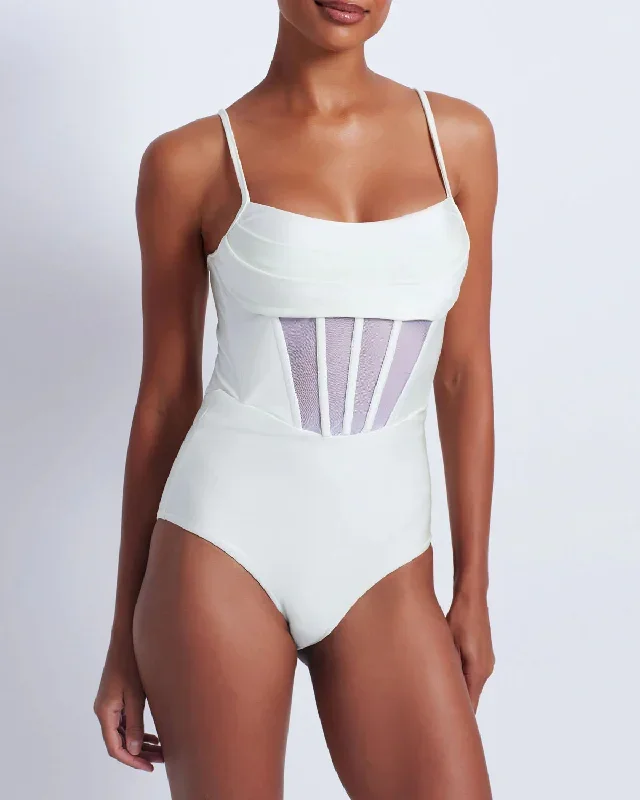 Patbo - Corset Waist One Piece - White