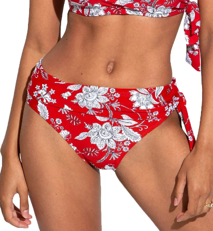 Pour Moi Freedom Tie Fold Over Swim Brief (25503)- Red/White