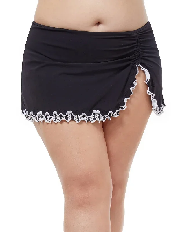 Profile By Gottex Enya Plus Size Side Slit Cinch Swim Skirt