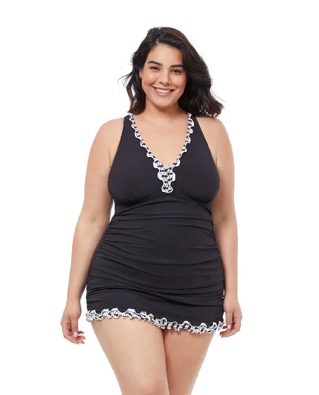 Profile By Gottex Enya Plus Size V-Neck Swimdress