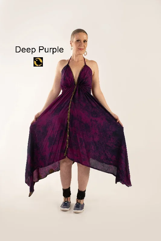 Recycled Silk Beach Dress: Purples