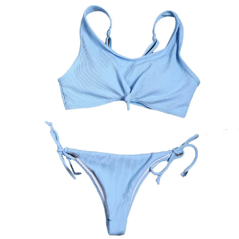 Solid Color Bikini Set