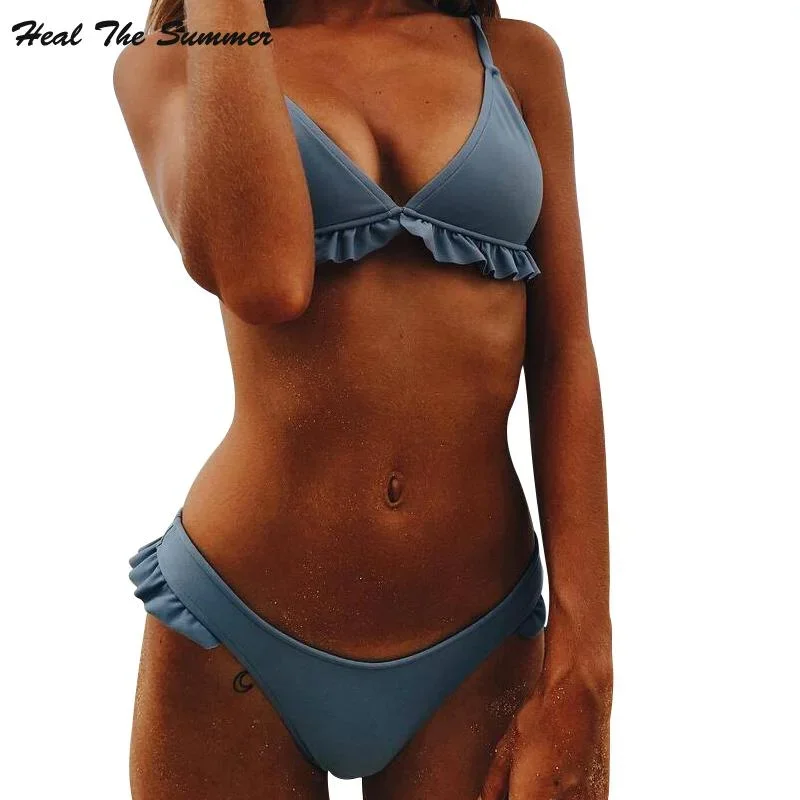 Solid color Padded Bikini Set