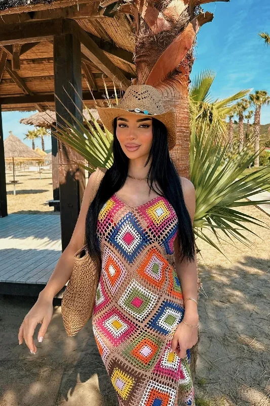 Spend Summer With Me Crochet Dress Cover Up - Multi Color