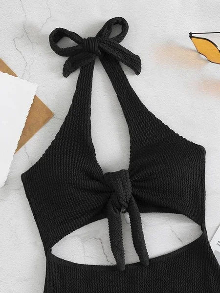 swimsuit-summer-sexy-women-pure-color-hollow-backless-one-piece-bow-tie-bathing-suit-swimwear