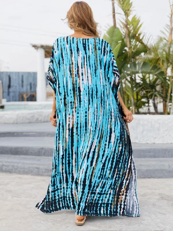 women-print-beach-kaftan-dress-short-sleeve-plus-size-bathing-suit-cover-ups