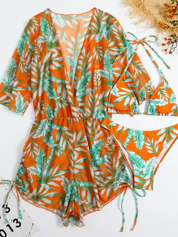 womens-tropical-print-halter-neck-bikini-with-matching-beach-cover-up