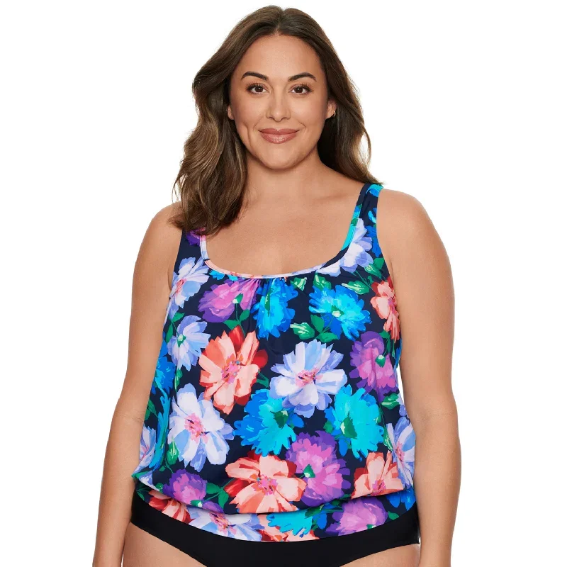 Women's Tankini Swimsuit Top with Underwire Plus Sized - Garden Variety