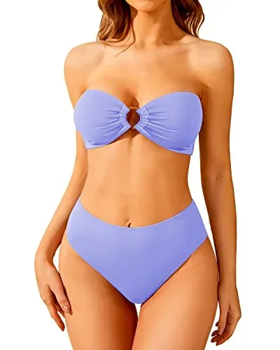 Women's Vintage O-ring Bikini Set High Waisted Swimwear